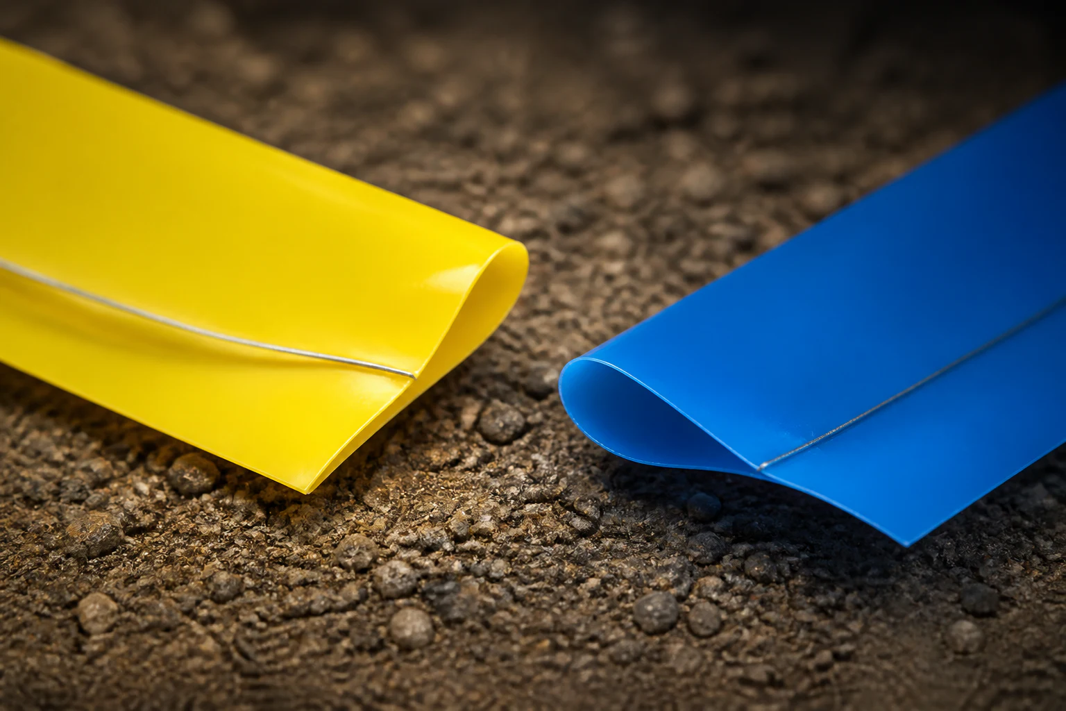 Detectable Underground Utility Warning Tape: material detail illustration