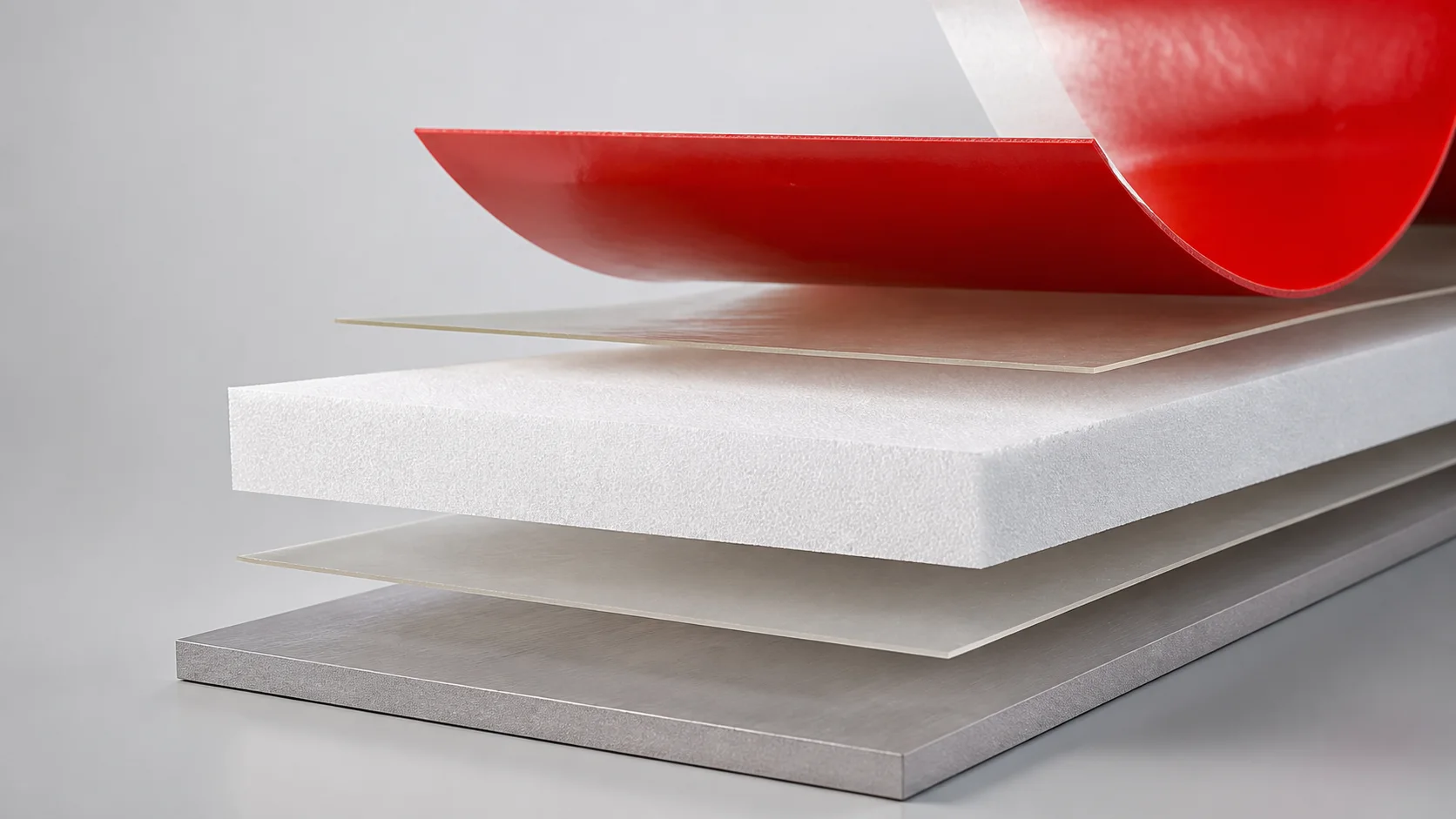 Double-Sided Foam Tape with Red Liner: material detail illustration