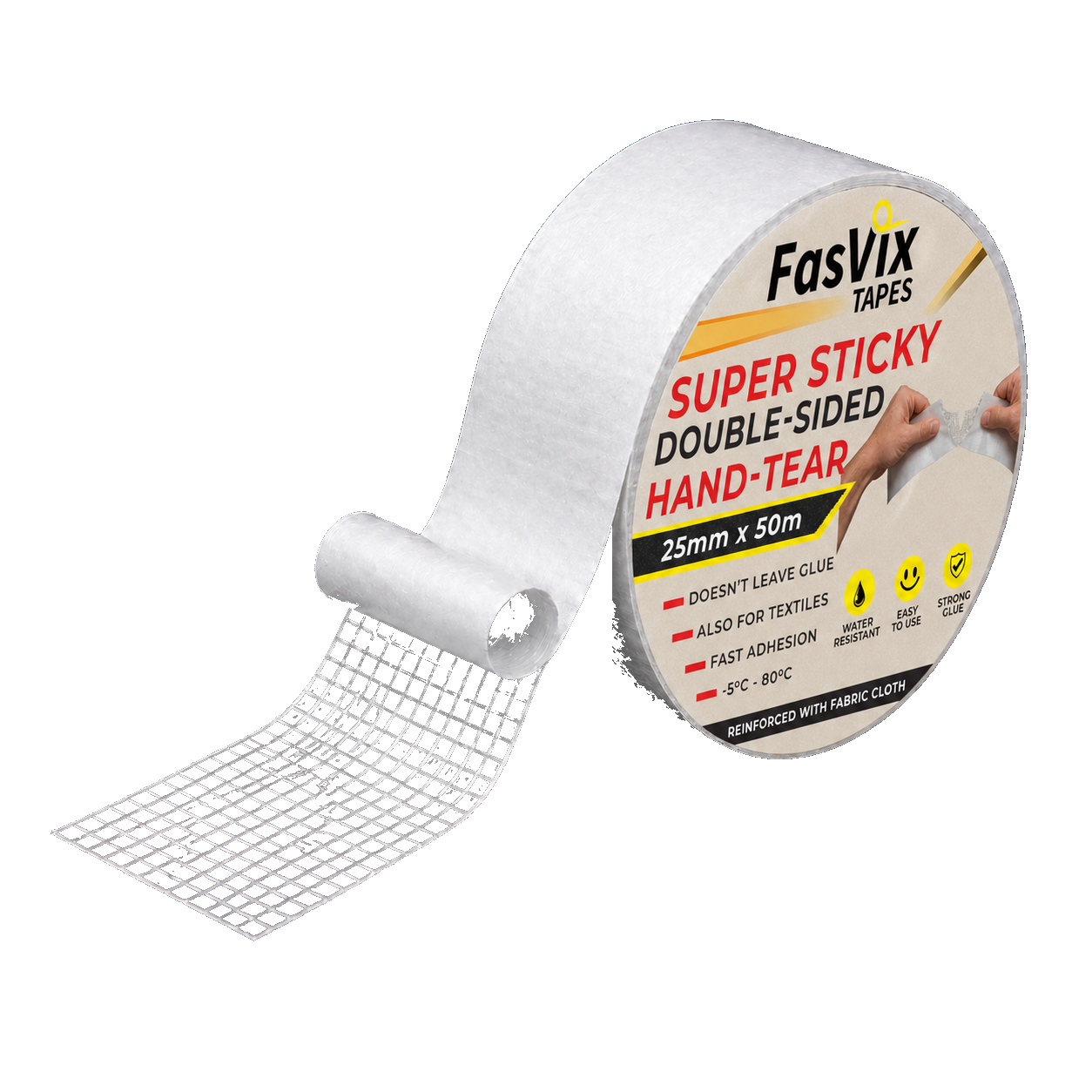 Easy-Tear Double-Sided Cloth Tape