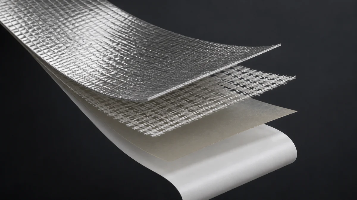 Reinforced Aluminium Foil Tape with Liner: material detail illustration